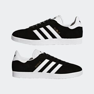Adidas Gazelle Black with white stripes men size US 5